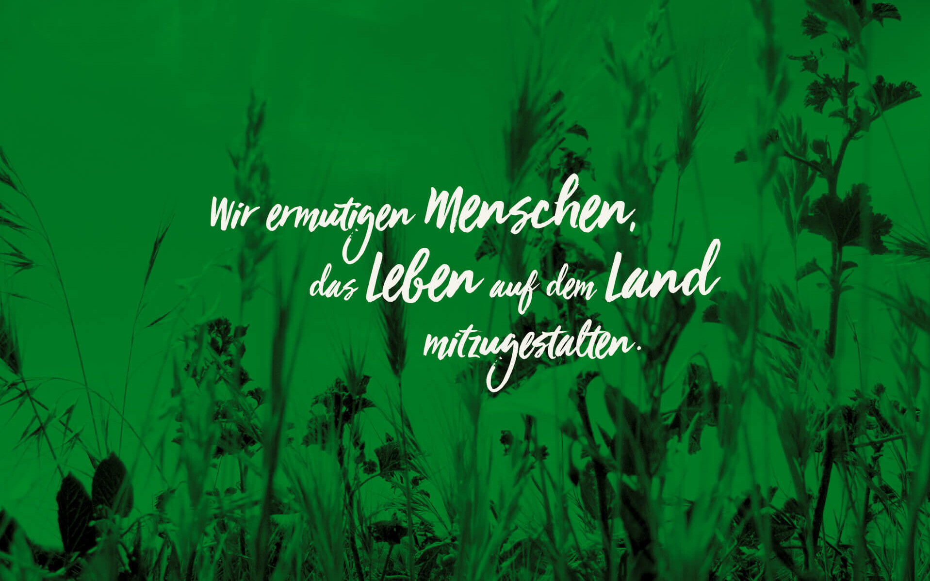 Der Slogan der Katholischen Landvolkshochschule Hardehausen im Corporate Design: „Wir ermutigen Menschen, das Leben auf dem Land mitzugestalten“