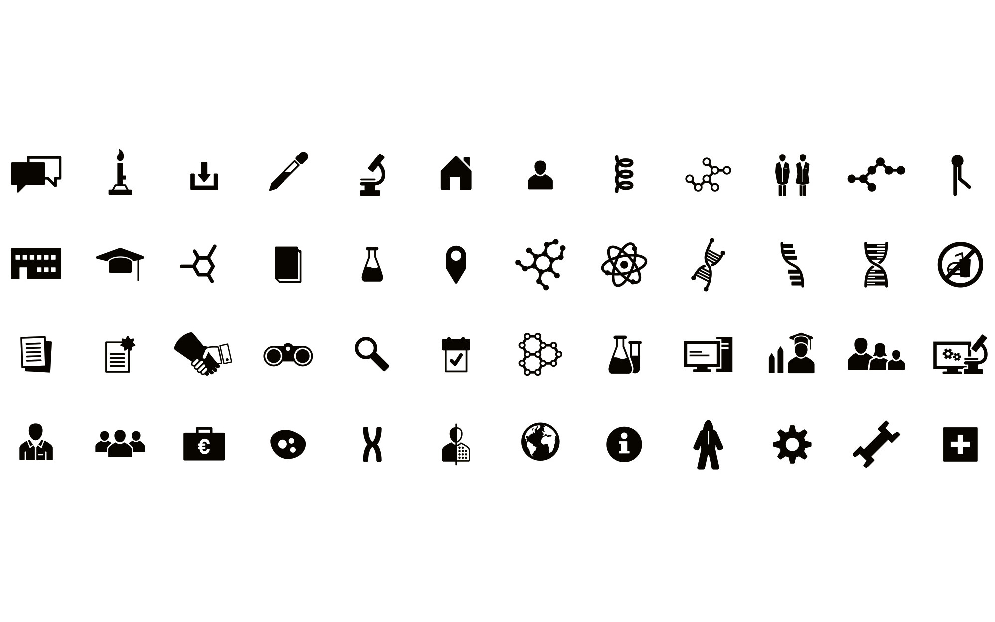 Umfangreiches Iconset mit Symbolen und Piktogrammen für unterschiedliche Zwecke