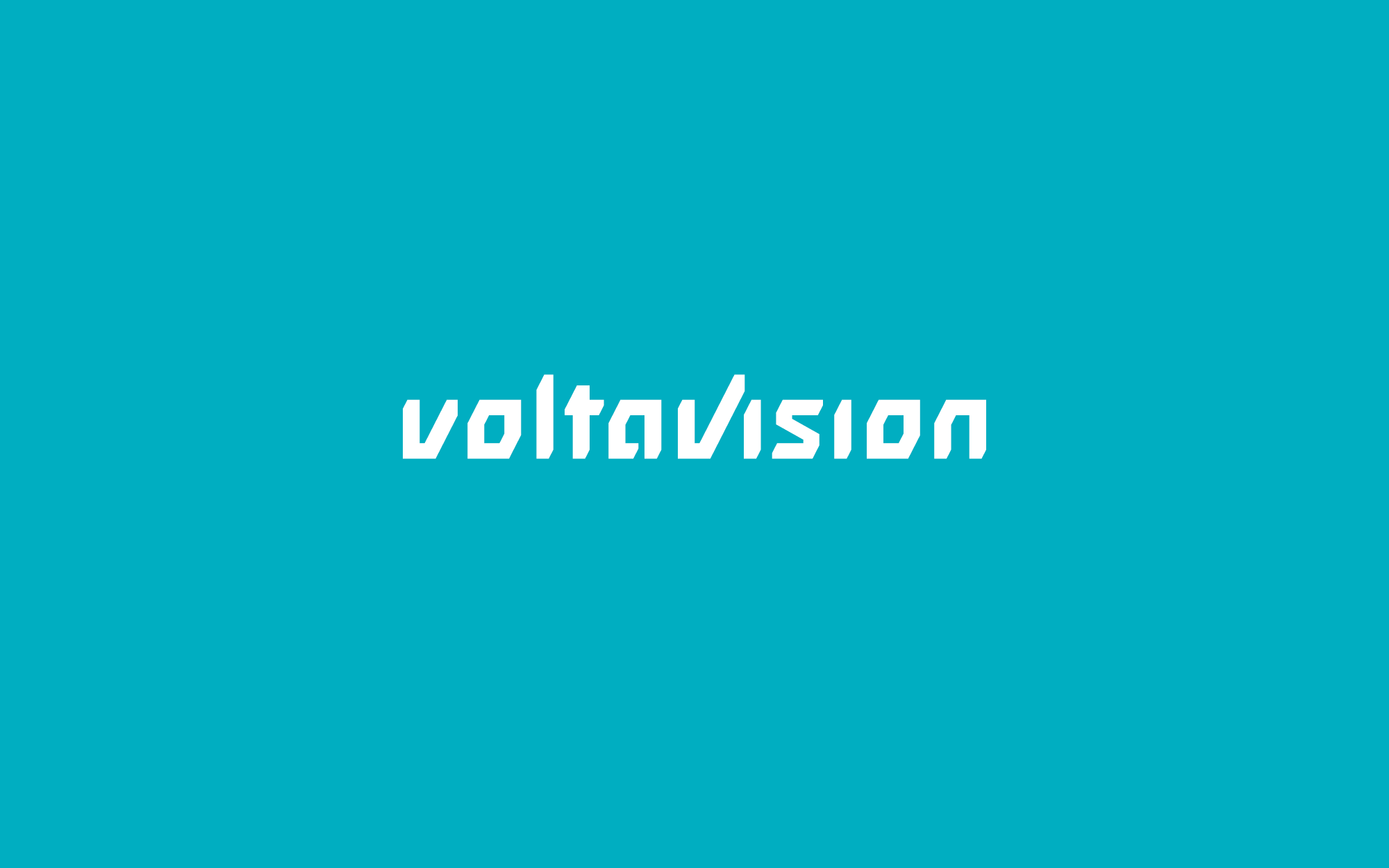 Weißes Voltavision-Logo auf marbigem Grund